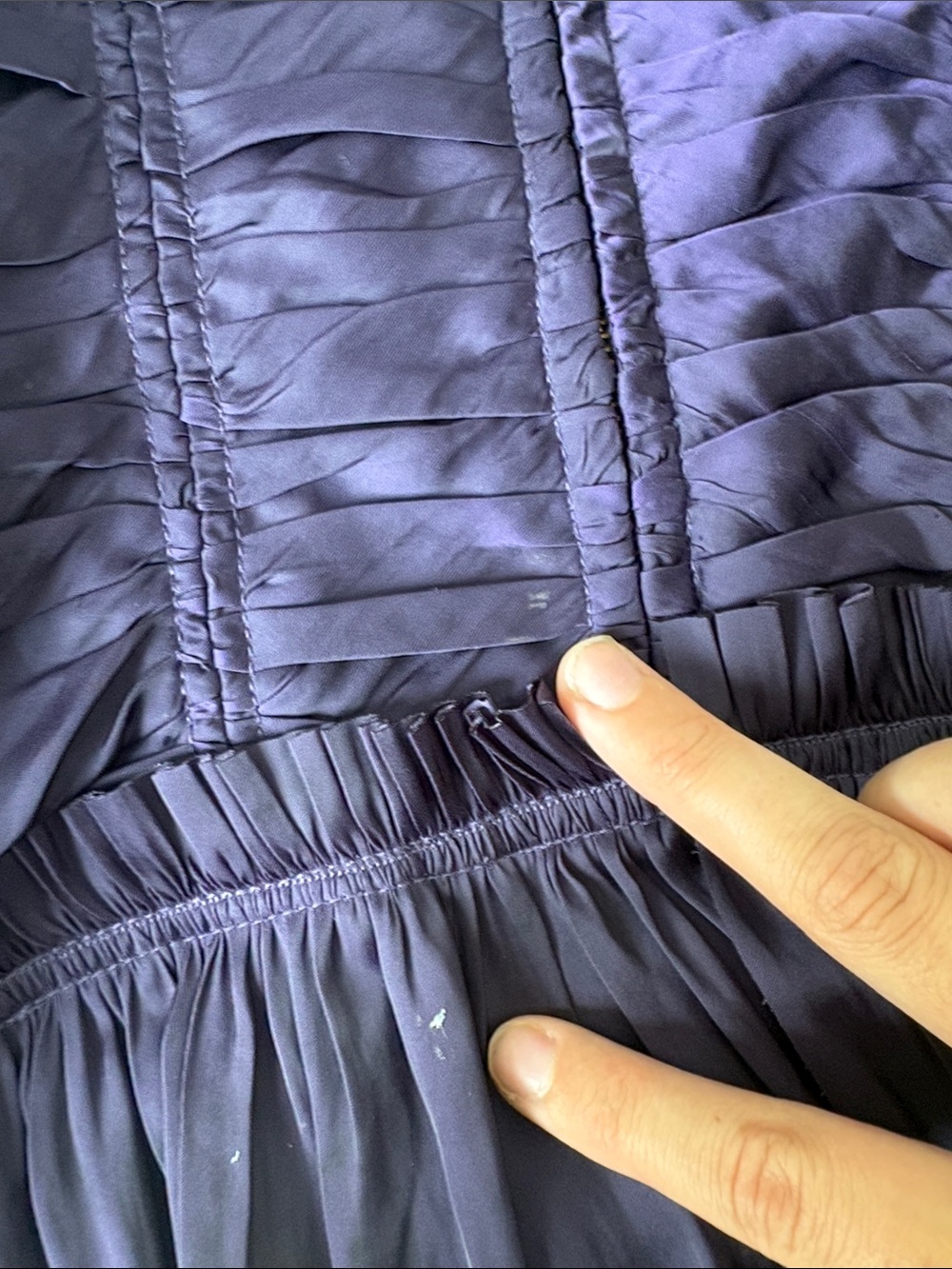 Ulla Johnson Mia Ruched Satin Peplum Blouse in Purple - Picture 7 of 10